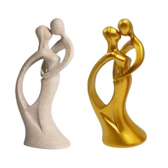 Kissing Lovers Statue Abstract Sculpture Resin Statues for Home Decor Modern Home Office Desktop Shelf Bookshelf Decor