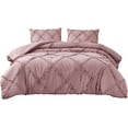 thumbnail image 6 of Chezmoi Collection Vivian 3-Piece Diamond Ruffle Trim Washed Microfiber Comforter Set, Woodrose, 6 of 8