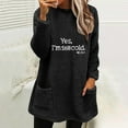 thumbnail image 1 of DPTALR Blouse à Manches Longues pour Femmes, Col Rond, Chaude d'Hiver, Coupe Ample, Imprimée, avec Poches, 1 of 4