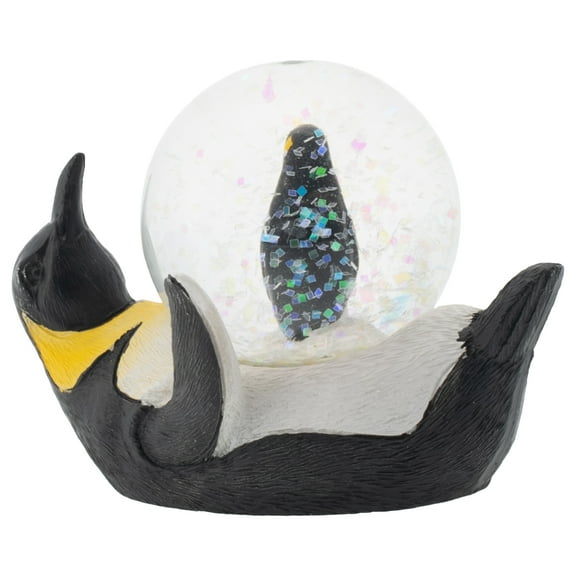 Yellow Neck Penguin Mommy and Chick Figurine 45MM Glitter Water Globe Decoration