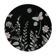 thumbnail image 2 of Nawypu Fitted Round Tablecloths Table Covers Pink Flower Botanical Leaf on Black Waterproof Elastic Edged Table Cloth for Kitchen Dining Holiday Party Tables Decor,Watercolor Dragonfly Floral Art, 2 of 7