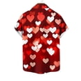 thumbnail image 3 of VBTAPA Valentines Day Shirts for Men Short Sleeve Heart Printed Button Down Shirt Casual Hawaiian Shirts Summer Beach Party Tops Multicolor XXXXXL, 3 of 4