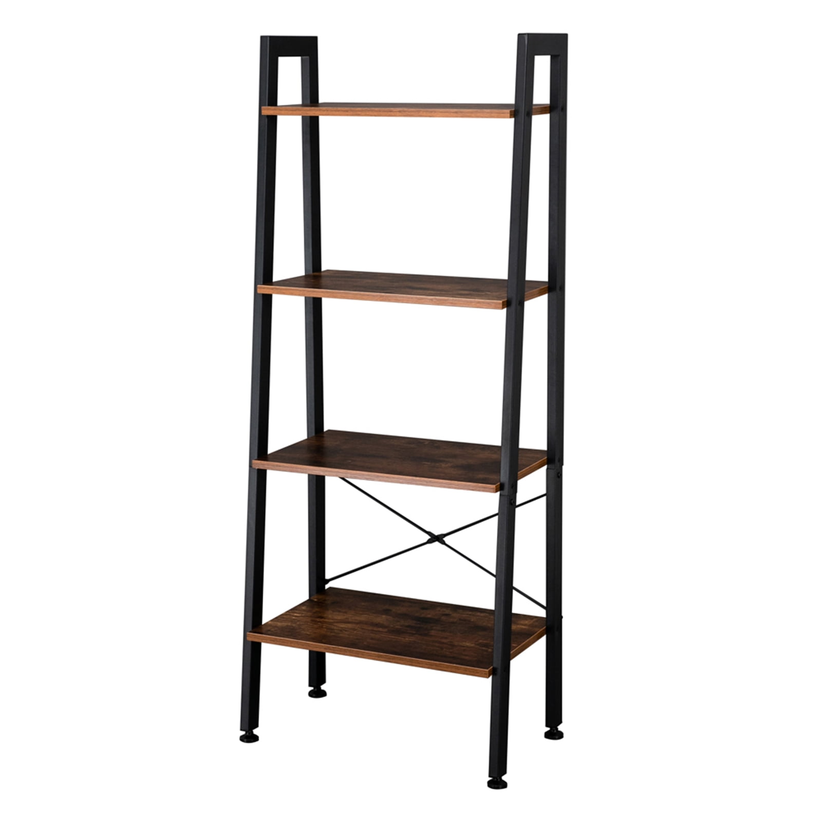 Kepooman Modern 4-Tier Ladder Bookshelf Organizer Storage Rack Shelf for Office Bathroom Living Room, Brown Kepooman Modern 4-Tier Ladder Bookshelf Organizer Storage Rack Shelf for Office Bathroom Living Room, Brown