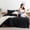 Black, variant on Reversible Sherpa Fluffy Comforter Queen Set, Boho Tufted Bedding Down Blanket Comforter Set, Ultra-Soft Washed Cotton Shabby Plush Fleece Sherpa Thick Warm for Winter Autumn, Grey Full Queen