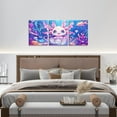 thumbnail image 4 of Hieng Boys Girls Cute Axolotl Canvas Wall Art for Living Room Bedroom Cartoon Salamander Picture Wall Decor Cherry Blossoms Wall Painting Posters Kids Kawaii Bathroom Wall Art Unframed, 4 of 6