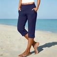 thumbnail image 5 of LIaqionyy Plus Size Capri Pants for Womens High Waisted Stretchy Casual Workout Golf Cropped Trousers Pant with Pockets, 5 of 8