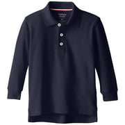 French Toast Boys 2T-4T Long Sleeve Pique Polo Navy 3T