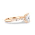 thumbnail image 5 of 2.00Ct Princess Cut Moissanite Engagement Ring, Hidden Halo Cathedral & Pavé, 14K Rose Gold, 5 of 7