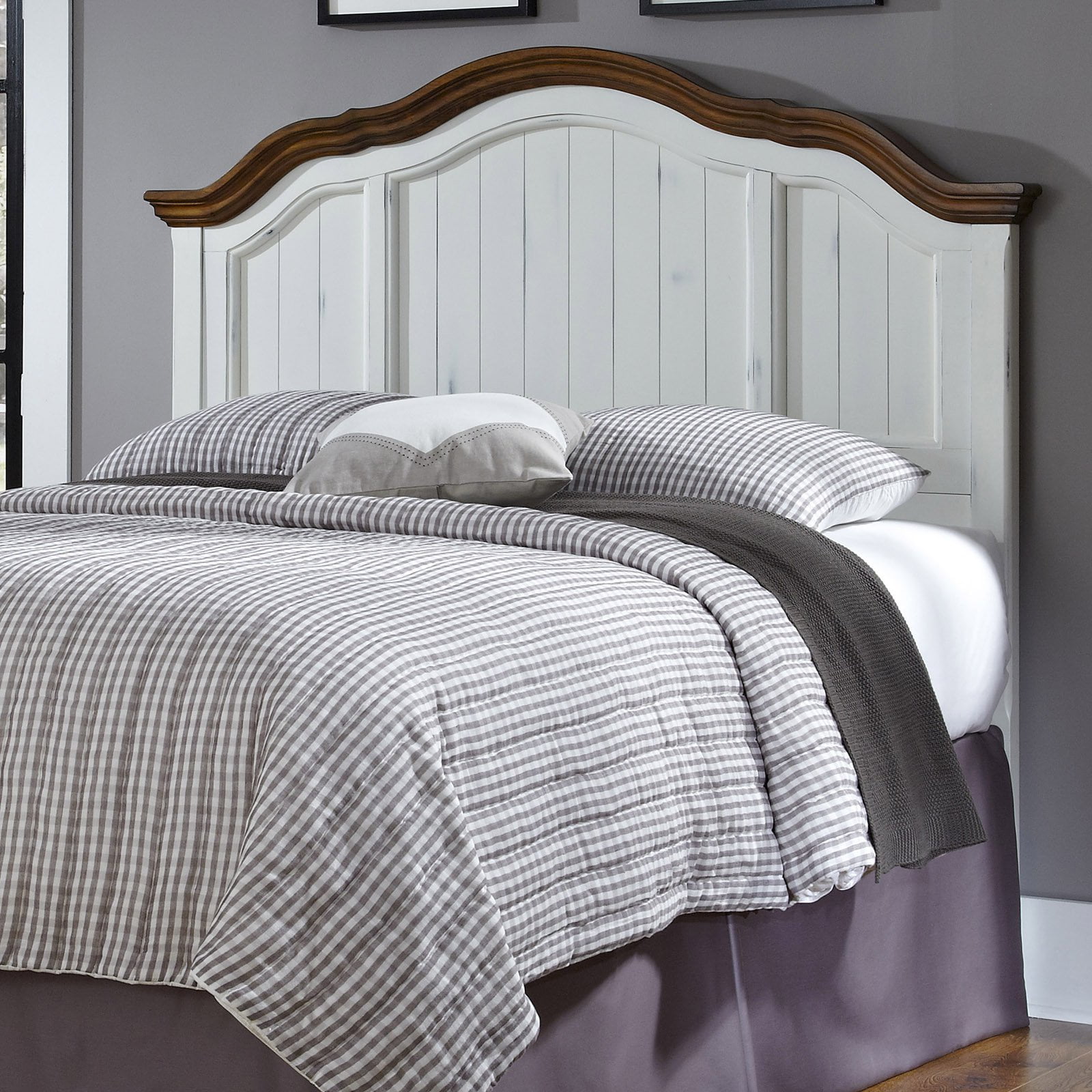 The French Countryside Oak and Rubbed White Full/Queen Headboard