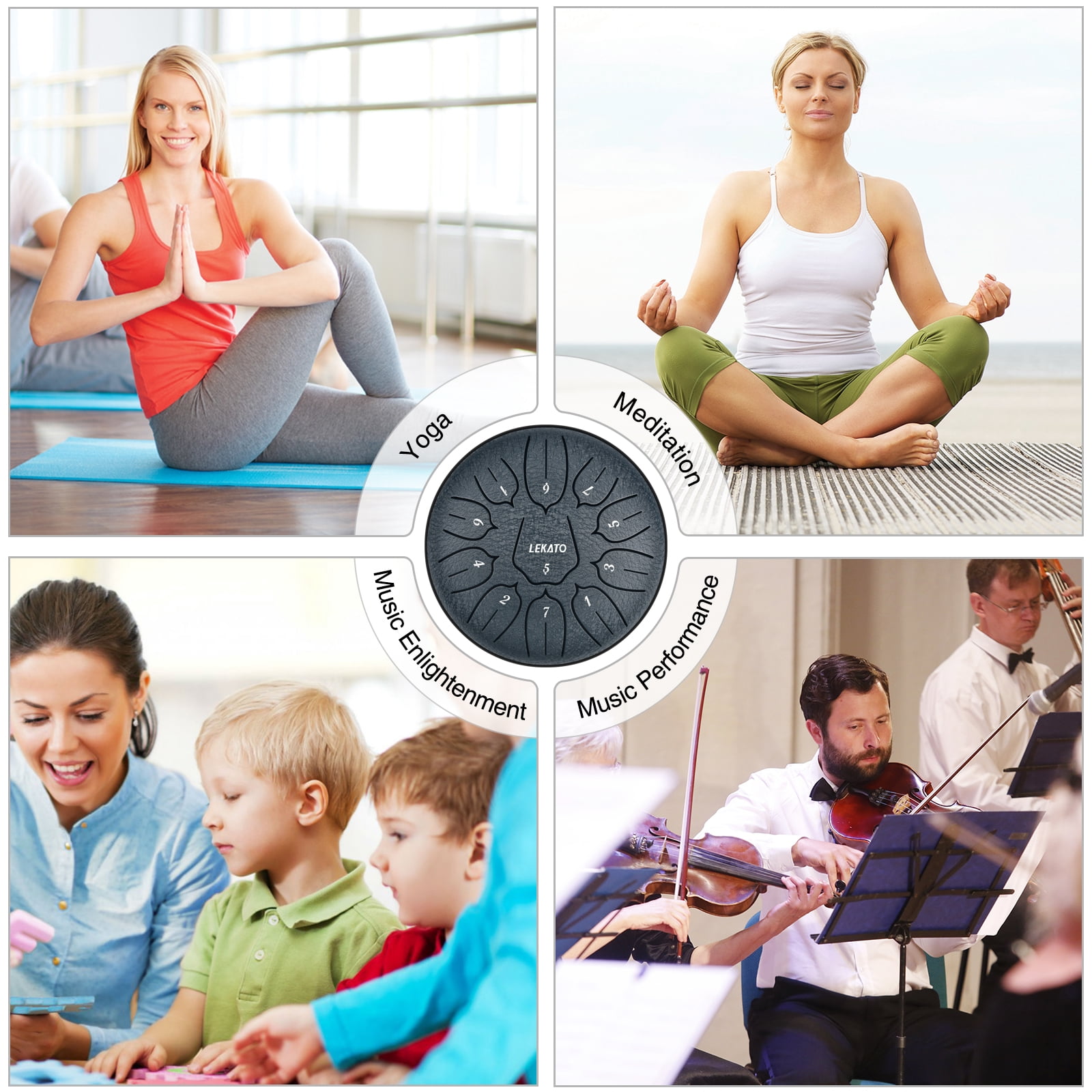 LEKATO Steel Tongue Drum 6 Inch 11 Notes Steel Drum With Bag Beginner Handpan Drum Percussion for Meditation Yoga Musical Education