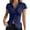 Navy, variant on Plus Size Tops, Women Business Casual Tops Button Down Shirt Y2k Short Sleeve Collared Fitted Blouse Tie Back Going Out Tops White S