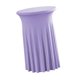 thumbnail image 1 of Mantel de cóctel, cubierta de mesa de cóctel reutilizable, elástica, decorativa con faldones, mantel para mesa de fiesta, banquete, decoración. Morado claro, 1 of 7