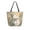 Light Green Smiling Snowman, variant on Open Top Canvas Tote Bag with Zipper Reusable Shopping Bag 13.5x15" Roomy Carryall Deep Indigo Snowflakes