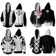 thumbnail image 2 of Sudadera con capucha de Anime Bleach para hombre y mujer, sudadera con cremallera, sudadera con capucha de Kuchiki Byakuya Squad 6 Captain, disfraces de cosplay, ropa de calle Harajuku, 2 of 5
