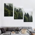 thumbnail image 4 of Nawypu Nature Canvas Wall Art on Solid Wood Frame - Small to Extra Large Paintings - Wall Decor for Living Room, Bedroom, Kitchen (Foggy Pine Forest, 12''x16''X3 Panels), 4 of 4