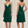 thumbnail image 2 of BUIGTTKLOP Womens Long Nightgown Lace Trim Silk Lingerie Slip Dress Sleeveless Spaghetti Strap Nightdress, 2 of 6