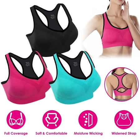 

NPolar 3 Packs Yoga Fitness Push up Bra Women Padded Sports Bras Female Gym Running Training Bras