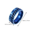 thumbnail image 2 of UPGRATOR 1Pcs Titanium Steel Chain Ring Unisex Chain Ring Blue Rotatable Accessory, 2 of 8