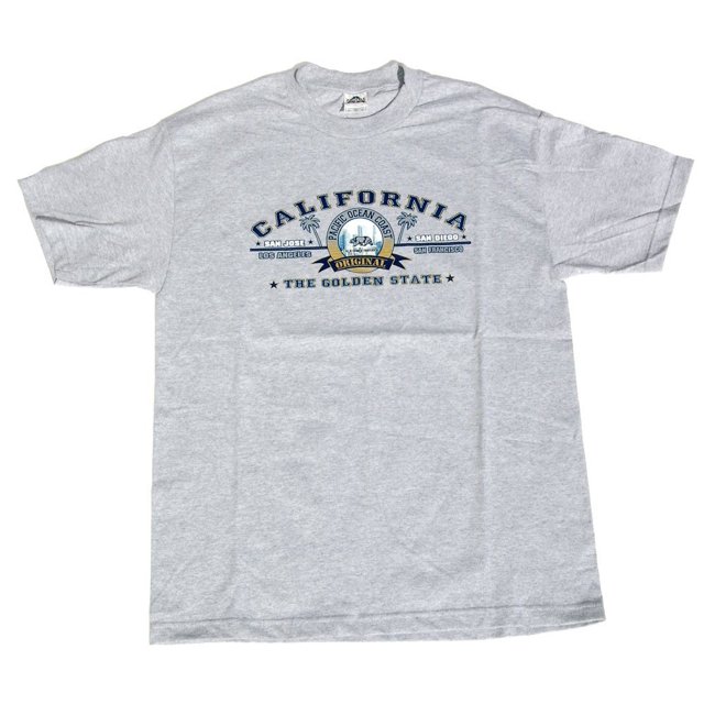 Camiseta de algodón Estado de California - Gris, M, Gris Gravity Trading Camiseta de manga corta