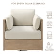 thumbnail image 4 of CHITA Outdoor Wood Patio Furniture Swivel Chair, 4 of 11