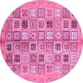 thumbnail image 1 of Ahgly Company Indoor Round Abstract Pink Modern Area Rugs, 7' Round, 1 of 4