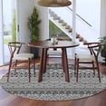thumbnail image 5 of Grey Black Boho Round Rug 7ft Washable Circle Rugs Non Slip Vintage Ethnic Tribe Abstract Art Large Area Rug Indoor Floor Carpet for Bedroom Kitchen Living Room Home Office Dining Room Nursery, 5 of 7
