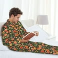 thumbnail image 6 of Sikiie Fruits Peach Mens Pajama Set, Soft Warm Long Sleeve Sleepwear, Cozy Button-Down Pjs for Men-, 6 of 7