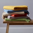thumbnail image 2 of Contemporary Home Living Beige Solid Ribbed Rectangular Cotton Decorative Throw 50" x 60", 2 of 3