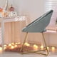 thumbnail image 4 of Silla Costway de Terciopelo con Reposabrazos y patas de metal Oro Moderna para Salón y Dormitorio Gris 69 x 59 x 80 cm, 4 of 9