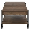thumbnail image 3 of Furniture of America Acres Wood Walnut Coffee Table with Metal Black Wheels, 3 of 11
