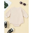 thumbnail image 4 of Infant Baby Sweatshirt Jumpsuit 3 6 12 18M Round Neck Long Sleeve Letter  Bean Print Autumn Romper, 4 of 8