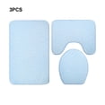 thumbnail image 3 of Naiovety Juego de alfombrillas de baño elegantes e impermeables de 3 piezas, juego de alfombrillas de baño fáciles de limpiar e instalar, Juegos de accesorios de baño cielo azul, 3 of 6