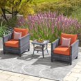 thumbnail image 2 of Ovios 3 Pieces Outdoor Patio Furniture All-Weather Bistro Set with Coffee Table and Wicker Chairs for Garden Balcony Backyard Yard, 2 of 7