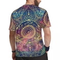 thumbnail image 3 of T Shirt For Men Running T-Shirt For Mens Gold Mandala Print Harajuku Vintage Floral Summer Tee Shirt, 3 of 7