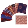 thumbnail image 5 of Soimoi 8 Pc Fat Quarter Bundle,Asian Block Prink AjrakhPrint 18"x 22"DIY Patchwork-100% CottonPre-Cut Quilting Fabric Red, Blue Black, 5 of 7
