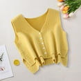 thumbnail image 6 of Milageto Women Sweater Vest Breathable V Neck Casual Fashion Jumpers Sleeveless Gilet Yellow, 6 of 8