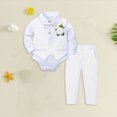 thumbnail image 2 of WXFAZCVU Baby Boy Clothes Suits Gentleman Outfit Dress Shirt Button Vest and Pants 3pc Sets Size 12-18 Months, 2 of 3
