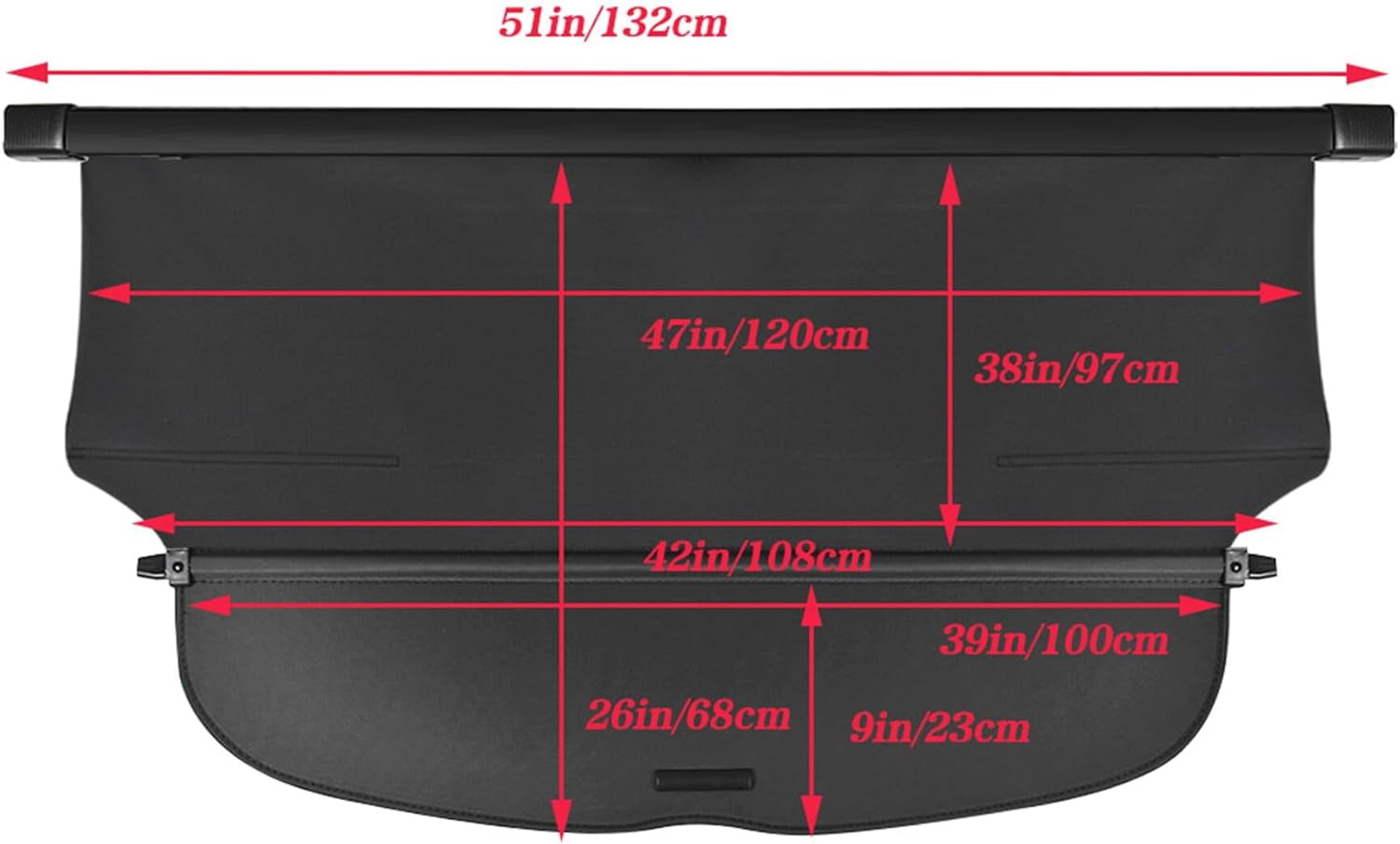 SEBLAFF Fit For Honda CRV 2017-2019 Retractable Cargo Cover Black Security Trunk Shade