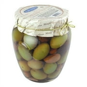 Giusto Sapore Italian Olives - Mixed Whole - Premium Gourmet GMO Free - Imported from Italy and Family Owned - 19.4oz.