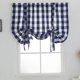thumbnail image 1 of Zhuge Cortinas con lazos a cuadros azules y blancos con diseño de búfalo, con aislamiento térmico, ajustables, para ventanas pequeñas (46" x 63", azul), 1 of 5