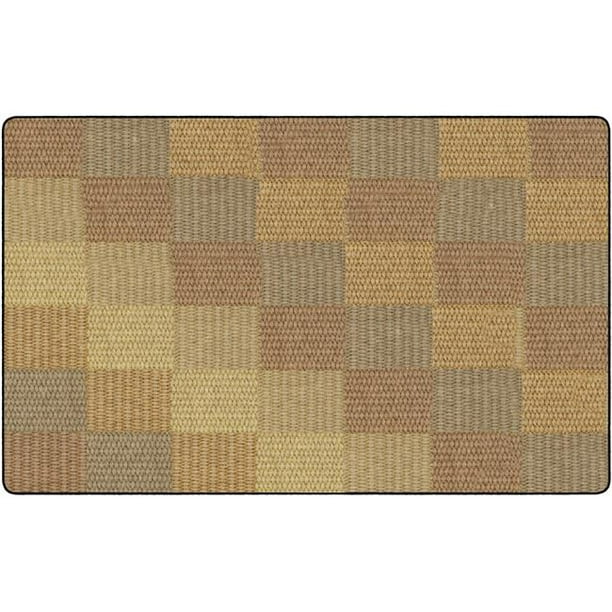 Flagship Carpets FA1010-44FS 7 Pi. 6 x 12 Blocs de Basket-Tweave Confortables Tapis de Classe & 44; Naturel - Rectangle