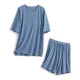 thumbnail image 2 of Pijama Cortos Seda De Hielo Cómodo Para Hombre 2 Piezas, 2 of 8
