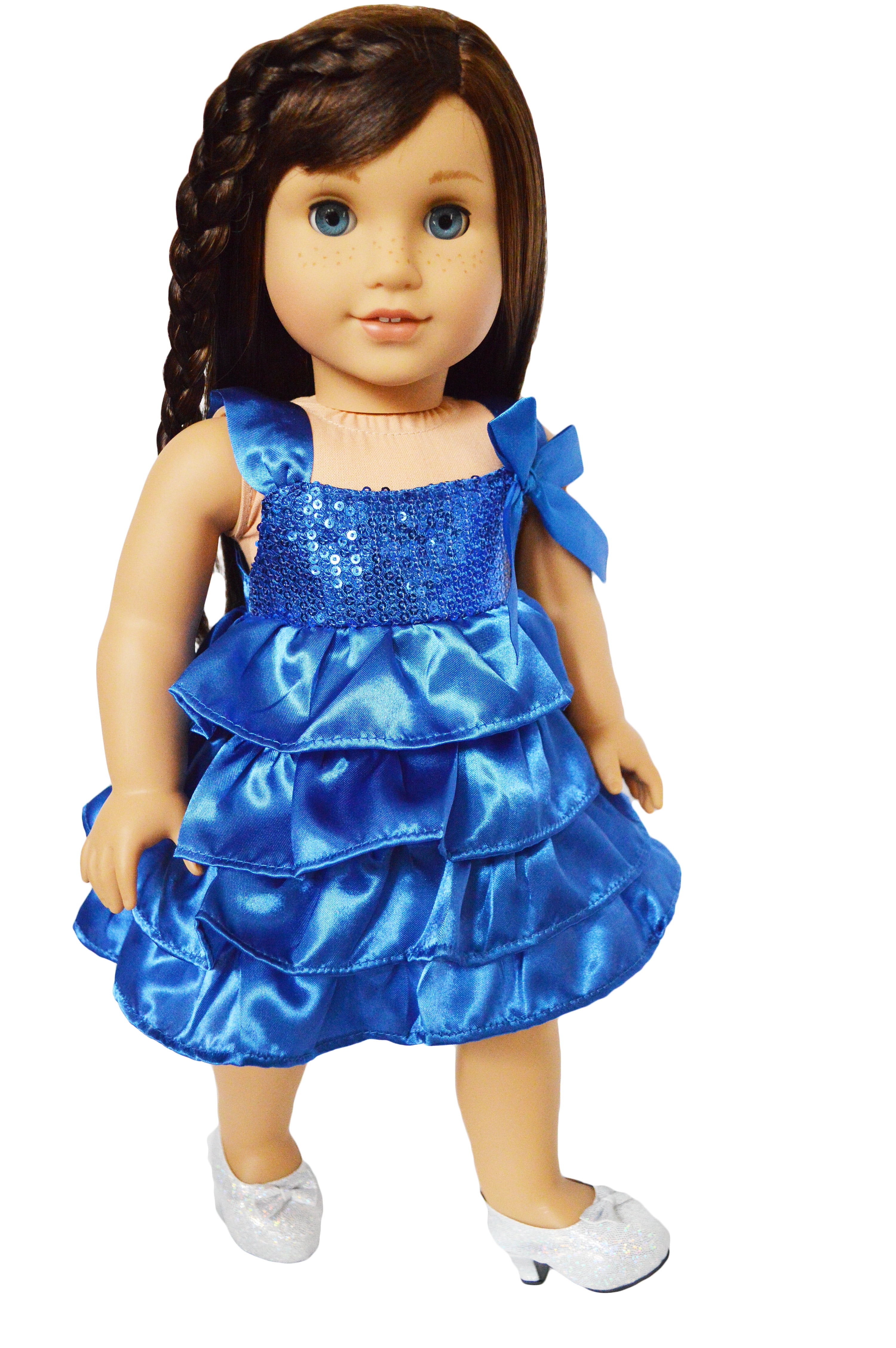 American Creations Blue Party Dress Compatible With 18 Inch Dolls Including American Girl And My