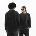 thumbnail image 2 of Sudadera con capucha de algodón de alta calidad con cuello redondo lavado antiguo de gran tamaño para hombre, 2 of 4