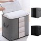 thumbnail image 1 of Bolsa de almacenamiento con cremallera jumbo Allowith para edredones, almohadas, colchas, ropa de cama, ropa y mantas. Gran ventana transparente y asas de transporte para ahorrar espacio., 1 of 6