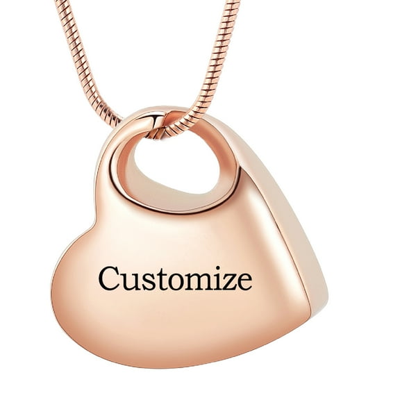 Personalize Stainless Steel Heart Urn Pendant Memory Necklace for Cremation Ashes Holder Memorial Jewelry
