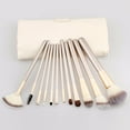 thumbnail image 4 of 18Pcs/Set Magnetic Clasp Folding Roll Bag Portable Makeup Brushes Beige Storage Bag Champagne Makeup Brushes, 4 of 5