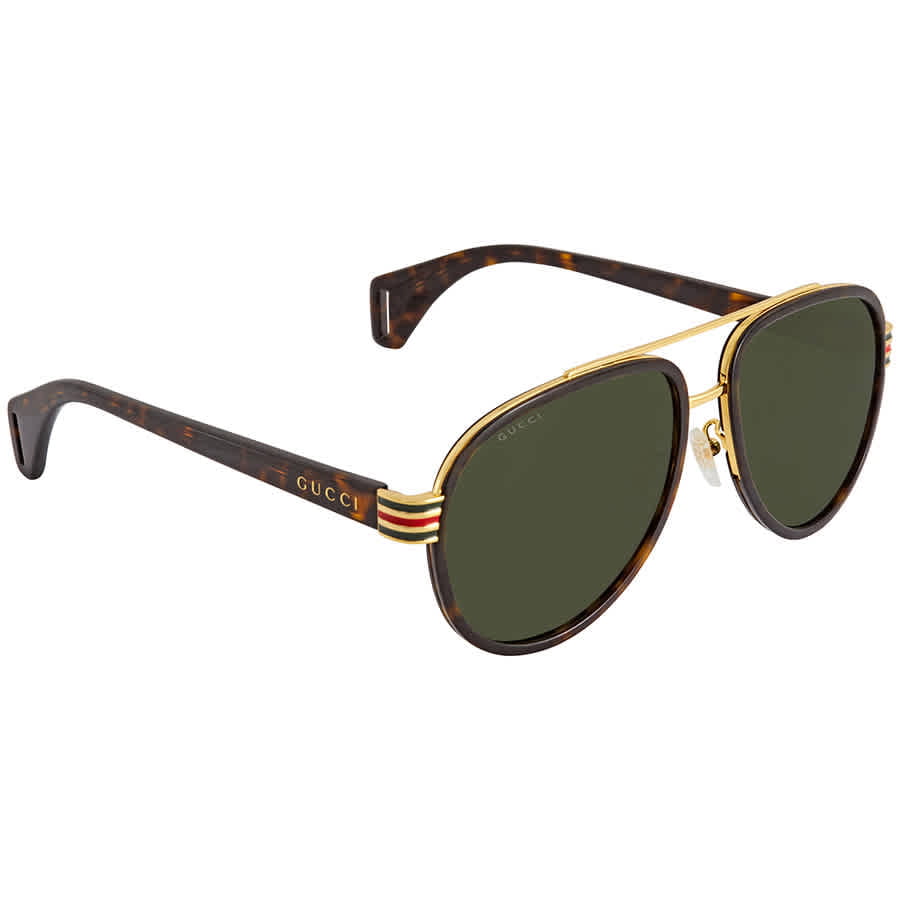 Gucci Green Aviator Unisex Sunglasses 
