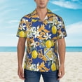thumbnail image 2 of Disketp Hawaiian Shirts For Men,Sicilian Style Print Mens Casual Short Sleeve Button Down Shirts Beach Shirt, 2 of 7
