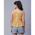 thumbnail image 3 of Moomaya Sleeveless Peplum Strappy Top, Printed Cotton Tank Top, Summer Tops, 3 of 8